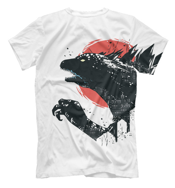 Мужская футболка с изображением Godzilla цвета Белый