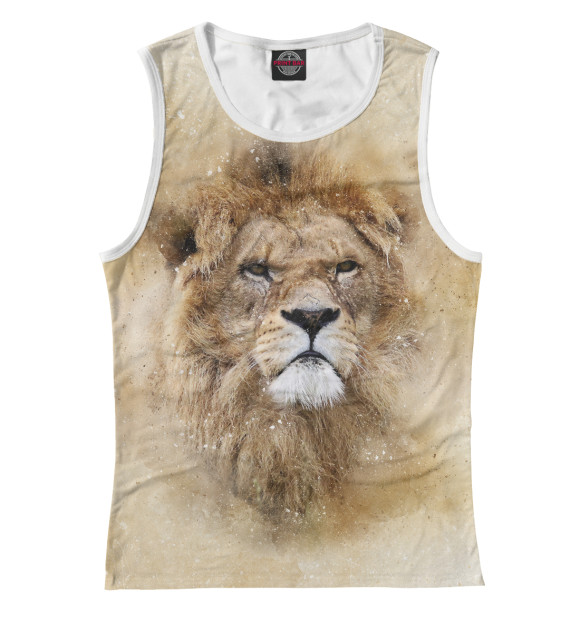 Майка для девочки с изображением Lion цвета Белый