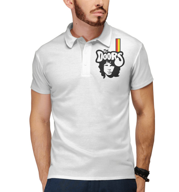 Мужское поло с изображением The Doors цвета Белый