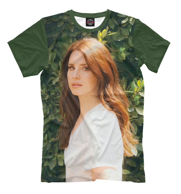 Мужская футболка с изображением Lana Del Rey цвета Молочно-белый