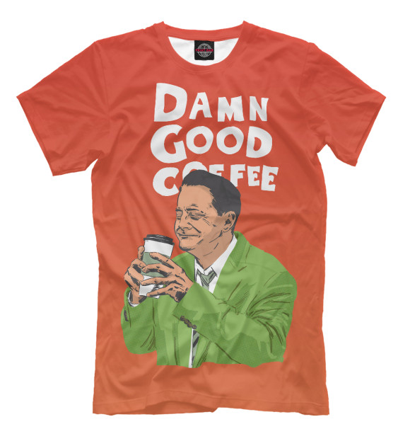 Мужская футболка с изображением Damn Good Coffee цвета Светло-коричневый