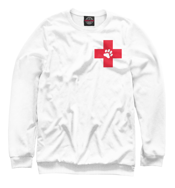 Свитшот для девочек с изображением Ветеринар цвета Белый