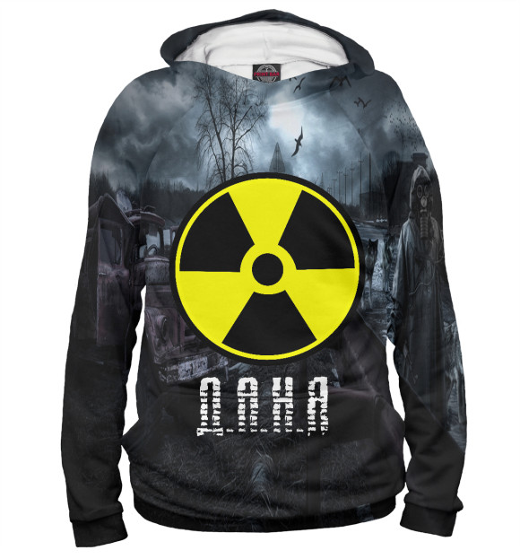 Женское худи с изображением S.T.A.L.K.E.R-ДАНЯ цвета Белый