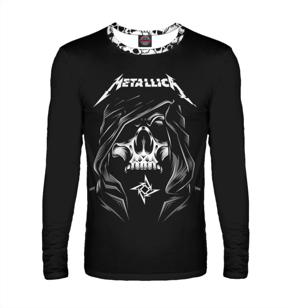 Мужской лонгслив с изображением Metallica цвета Белый