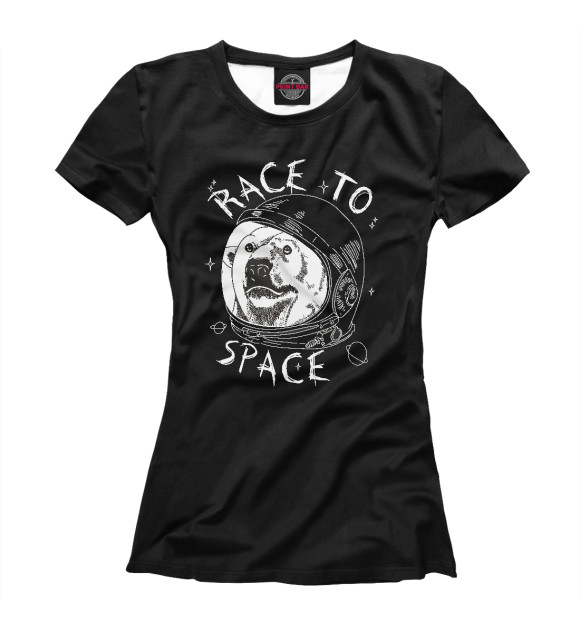 Женская футболка с изображением Race to Space цвета Белый