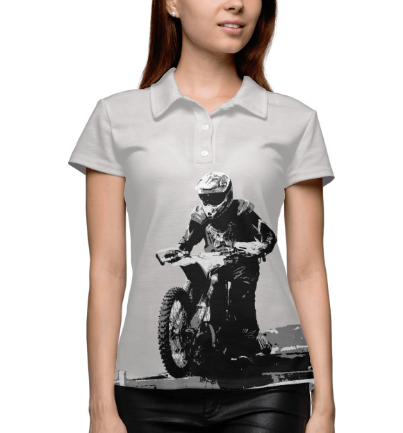 Женское поло с изображением Enduro цвета Белый