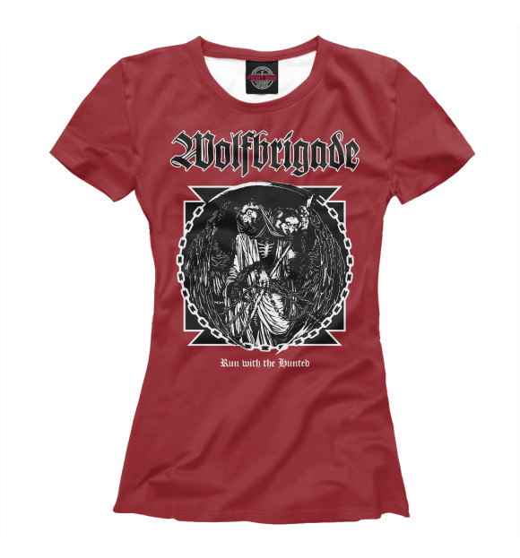 Женская футболка с изображением Wolfbrigade цвета Белый