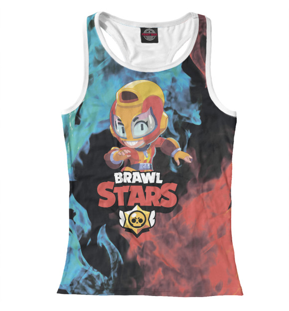 Женская майка-борцовка с изображением Brawl Stars цвета Белый