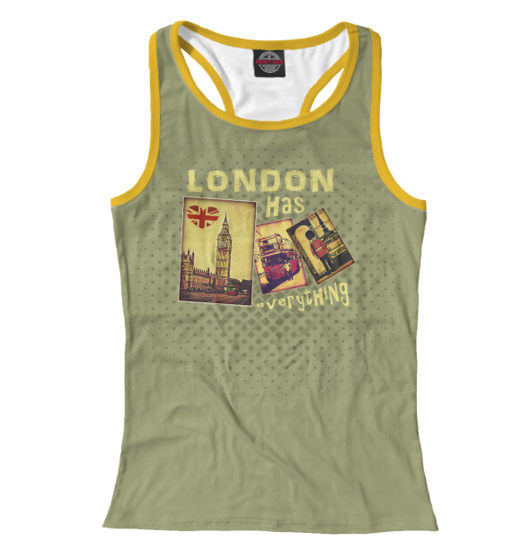 Женская майка-борцовка с изображением В Лондоне есть все цвета Белый