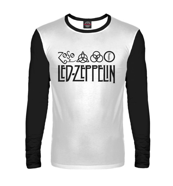 Мужской лонгслив с изображением Led Zeppelin цвета Белый