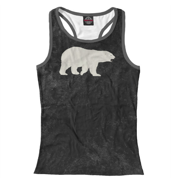 Женская майка-борцовка с изображением Polar Bear цвета Белый
