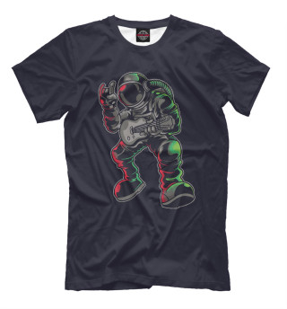 Мужская футболка Космонавт с гитарой