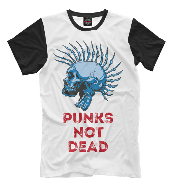 Мужская футболка с изображением Punks not dead цвета Молочно-белый