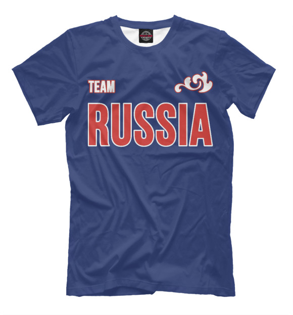 Мужская футболка с изображением Team Russia цвета Серый