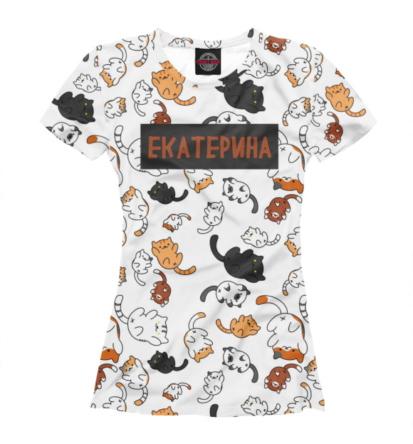 Футболка для девочек с изображением Екатерина цвета Белый