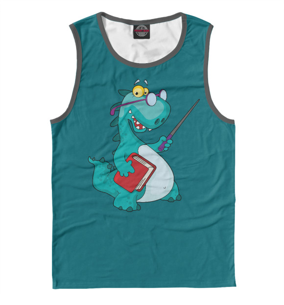 Майка для мальчика с притом Динозавр цвета Белый Майка для мальчика с изображением Динозавр цвета Белый