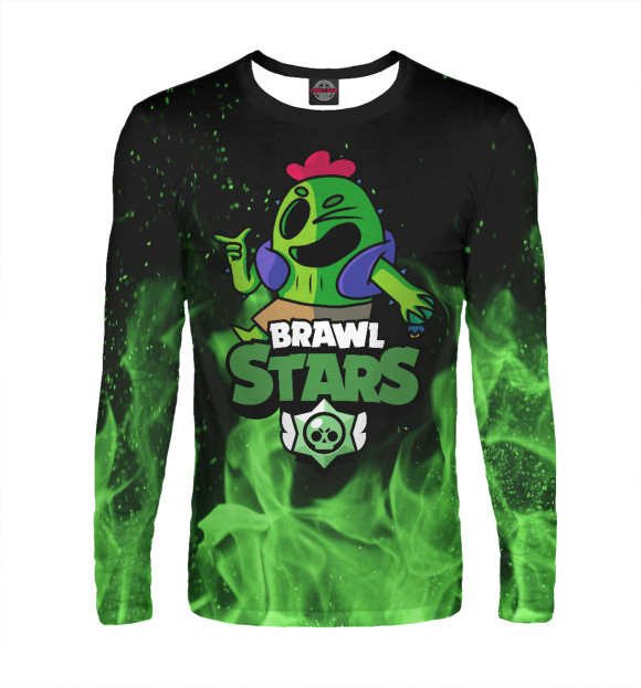 Мужской лонгслив с изображением Brawl Stars цвета Белый