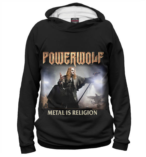 Женское худи с изображением Powerwolf - Attila Dorn цвета Белый