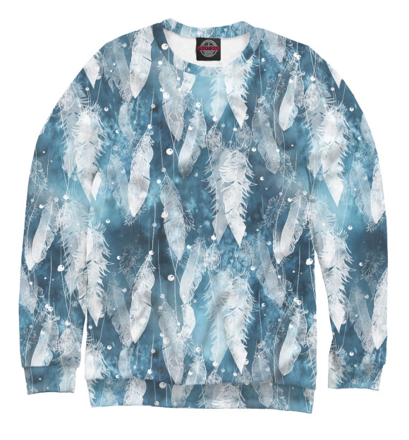 Свитшот для мальчиков с изображением Перья цвета Белый
