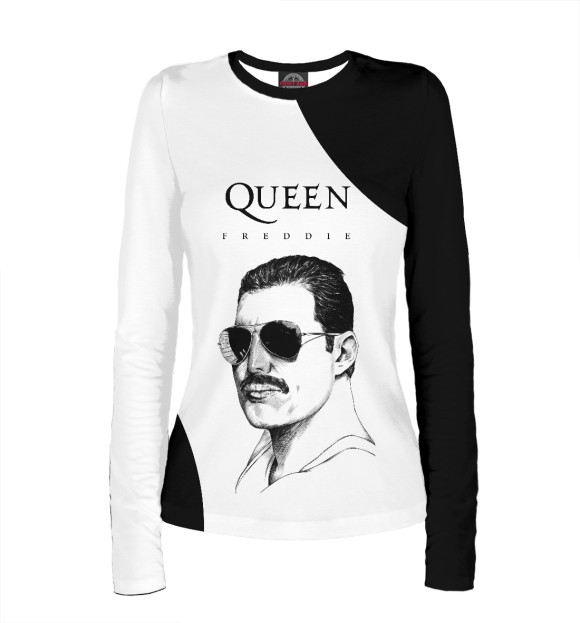 Женский лонгслив с изображением Queen цвета Белый