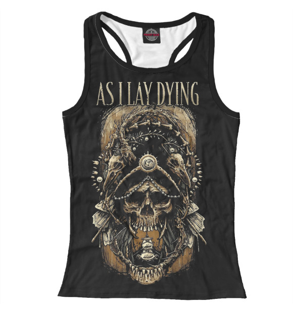 Женская майка-борцовка с изображением As I Lay Dying цвета Белый