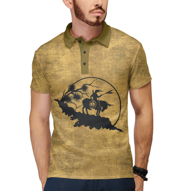 Мужское поло с изображением Indian цвета Белый