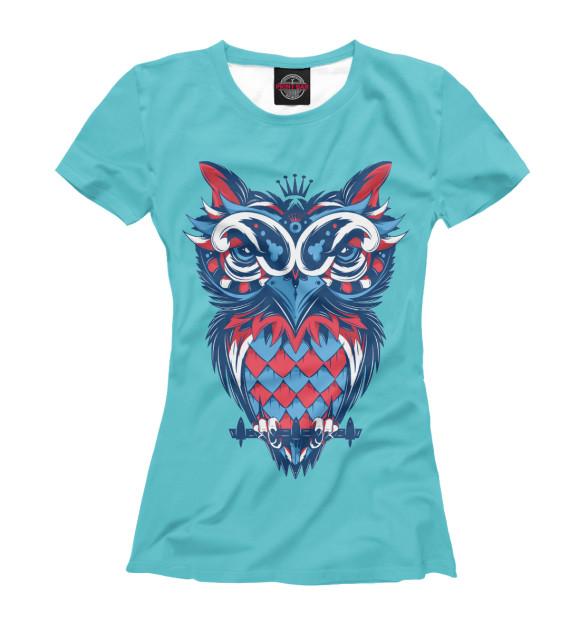 Женская футболка с изображением Owl Art цвета Белый