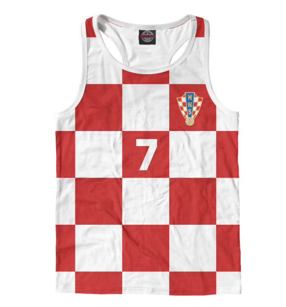 Мужская майка-борцовка с изображением Ракитич Хорватия 7 цвета Белый