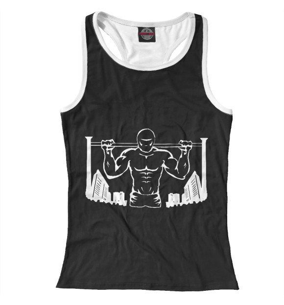 Женская майка-борцовка с изображением Workout цвета Белый