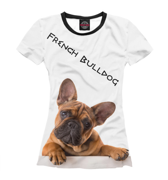 Женская футболка с изображением French Bulldog цвета Белый