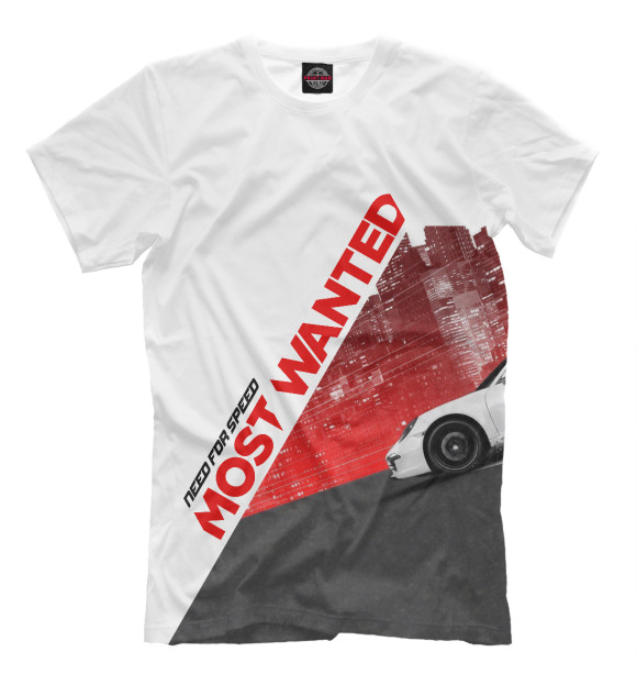 Мужская футболка с изображением Need For Speed Most Wanted цвета Молочно-белый