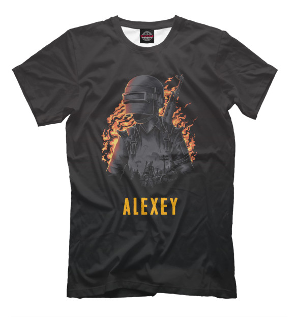 Мужская футболка с изображением PUBG - Alexey цвета Белый