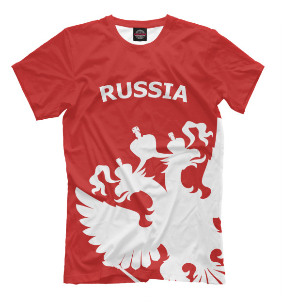 Мужская футболка с изображением Russia цвета Светло-коричневый