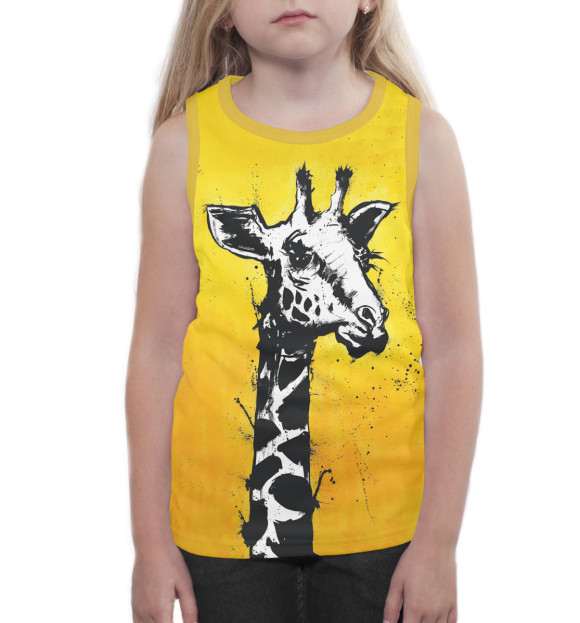 Майка для девочки с изображением Жираф, арт цвета Белый