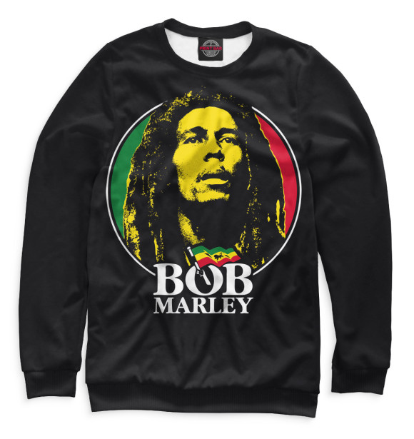 Свитшот для девочек с изображением Bob Marley цвета Белый