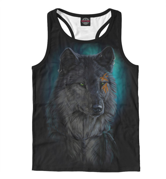 Мужская майка-борцовка с изображением Жизнь волка цвета Белый