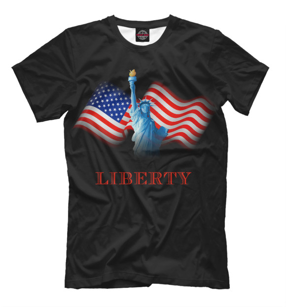 Мужская футболка с изображением LIBERTY цвета Черный