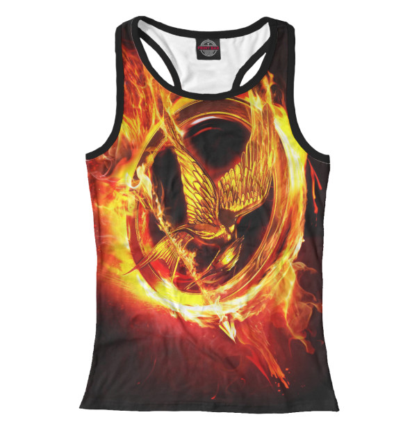 Женская майка-борцовка с изображением Голодные игры цвета Белый