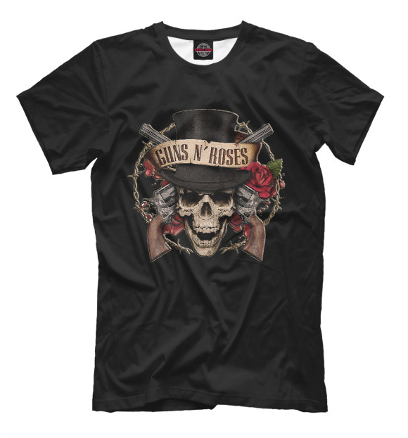 Мужская футболка с изображением Guns N’ Roses цвета Черный