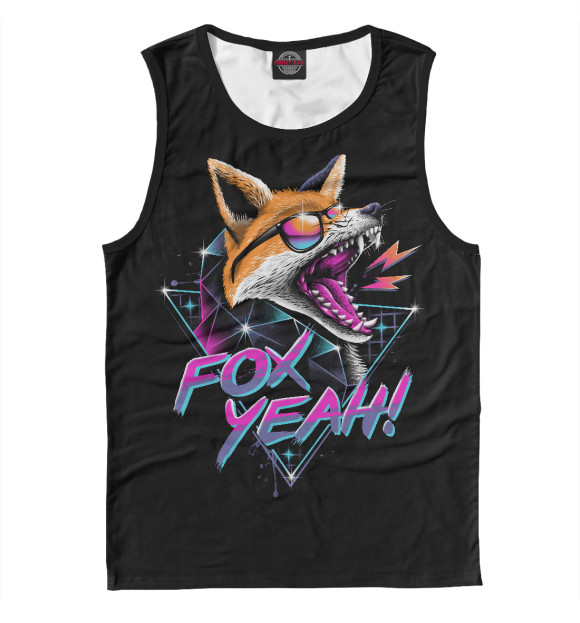 Майка для мальчика с изображением Неоновая Лиса цвета Белый