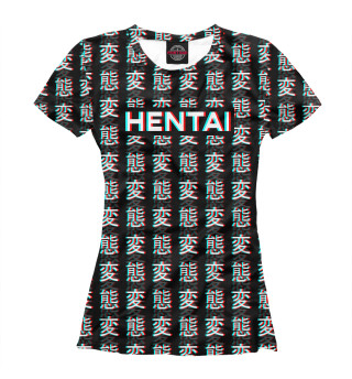 Женская футболка Hentai glitch
