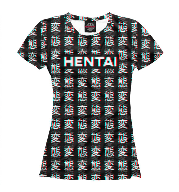 Футболка для девочек с изображением Hentai glitch цвета Белый