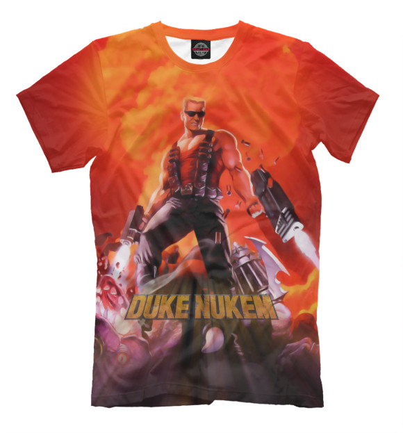 Мужская футболка с изображением Duke Nukem цвета Молочно-белый