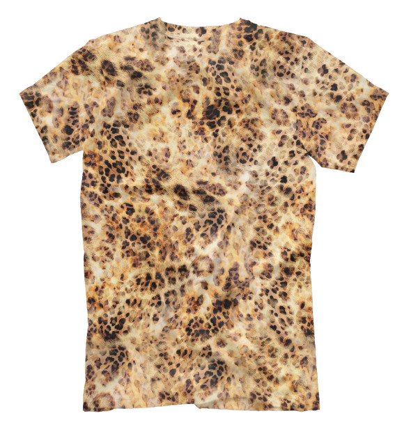 Мужская футболка с изображением Leopard Abstraction цвета Белый