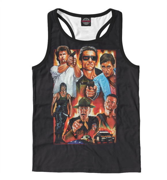 Мужская майка-борцовка с изображением Фильмы 90-х цвета Белый