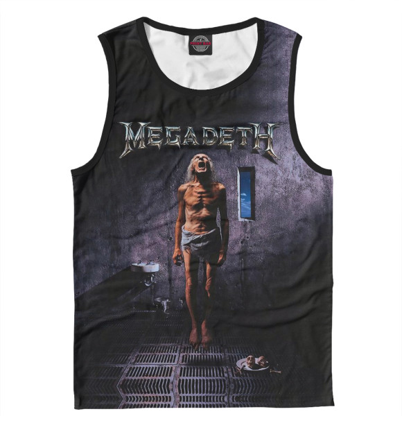 Мужская майка с притом Megadeth цвета Белый Мужская майка с изображением Megadeth цвета Белый
