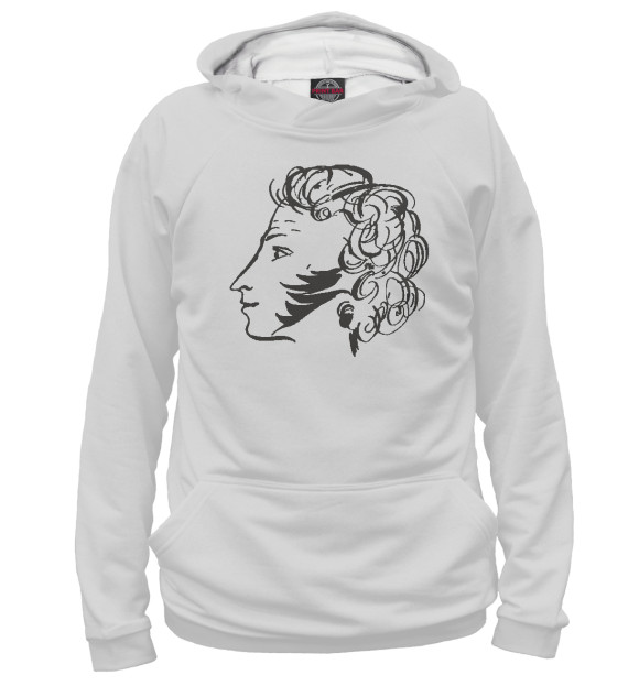 Женское худи с изображением Пушкин цвета Белый