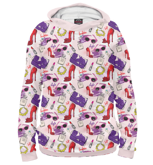 Мужское худи с изображением Женский День цвета Белый