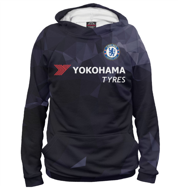 Женское худи с изображением FC Chelsea цвета Белый