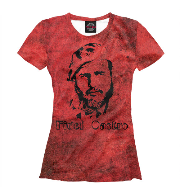 Футболка для девочек с изображением Fidel Castro цвета Белый
